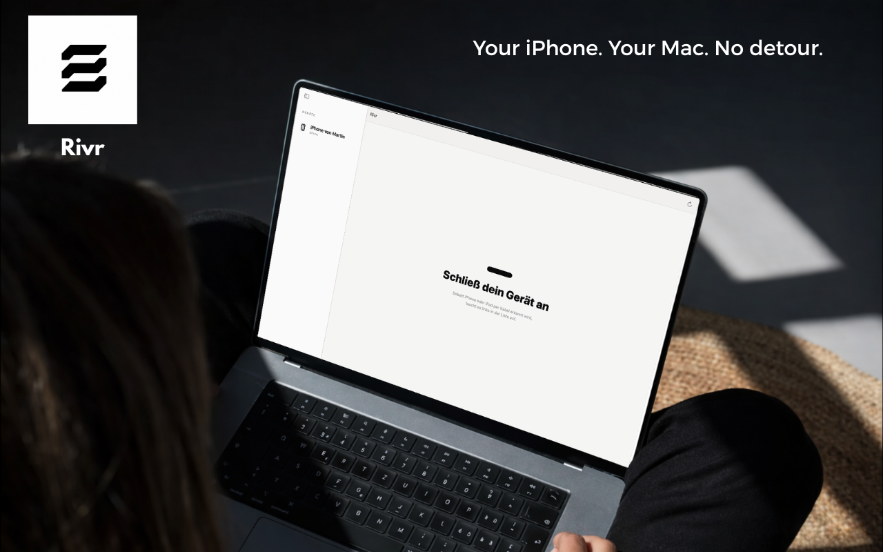 Rivr on Mac — main view with iPhone photos